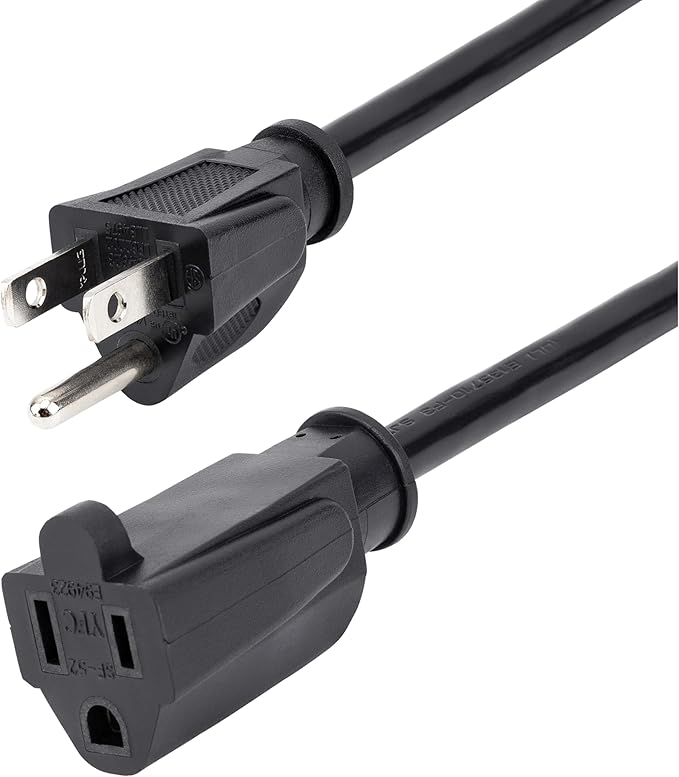 StarTech.com 15 ft Extension Cord - 16 AWG Power Extension Cable Cord - NEMA 5-15R to NEMA 5-15P - Power Supply Cord (PAC10115), 15 ft / 4.5 m