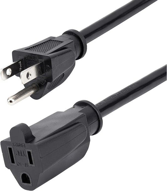 StarTech.com 15 ft Extension Cord - 16 AWG Power Extension Cable Cord - NEMA 5-15R to NEMA 5-15P - Power Supply Cord (PAC10115), 15 ft / 4.5 m