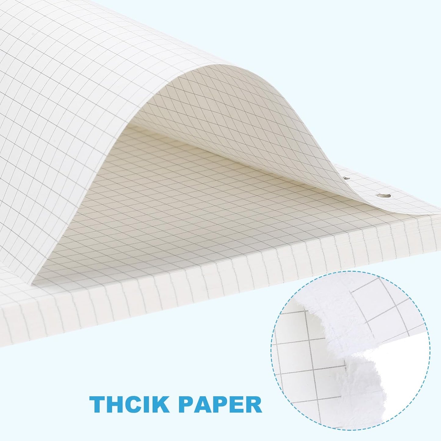 PATIKIL A5 Grid Refill Paper 6-Ring Binder Loose Leaf Planner Filler Paper Planner Inserts, 80 Sheets/160 Pages, Lined