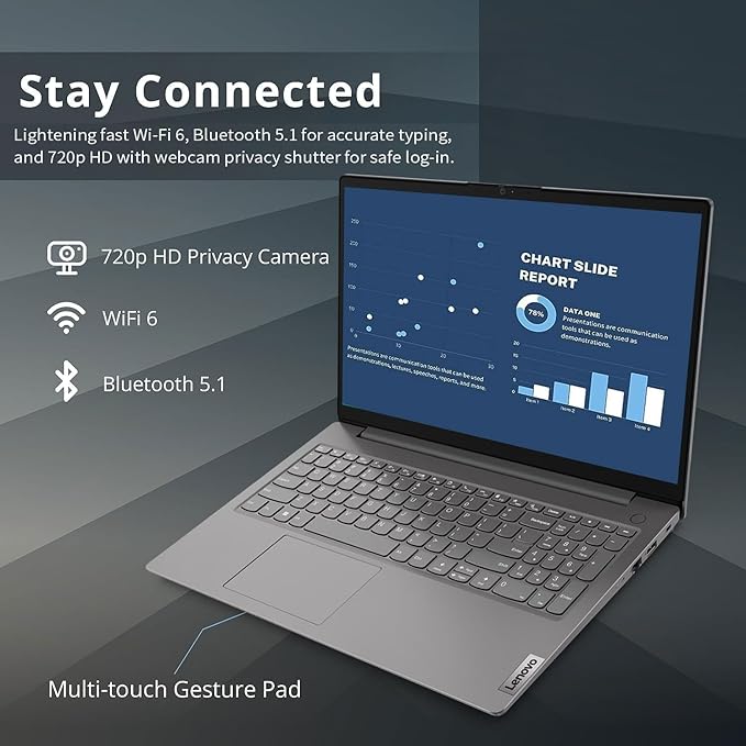 Lenovo V15 Gen 4 Business Laptop, 15.6" FHD Display, Intel 8-Core i5-13420H (Beat i7-1255U), 40GB RAM, 2TB SSD, Webcam, HDMI, Ethernet Port (RJ-45), Wi-Fi 6, Windows 11 Home, Grey