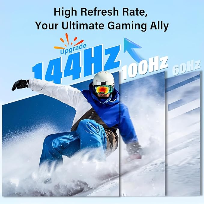 InnoView Large Portable Monitor 23.8inch FHD 1080P 144Hz USB-C, HDMI Computer Display HDR 100% sRGB IPS Gaming Monitor W/180°Adjustable DC Eyes Care Stand for Laptop PC MAC Phone PS4 Xbox Switch