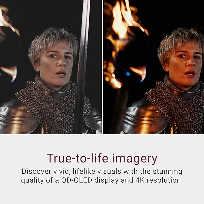 Dell 32 Plus 4K QD-OLED Monitor S3225QC - 31.6-inch (3840 x 2160) 120Hz 0.03ms Display, AI-Enhanced 3D Spatial Audio, Height/Tilt/Swivel/Slant Adjustment - Ash White