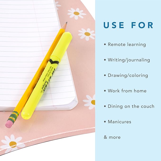 LAPGEAR MyStyle Portable Lap Desk with Cushion - Pink Daisy - Fits up to 15.6 Inch Laptops - Style No. 45336