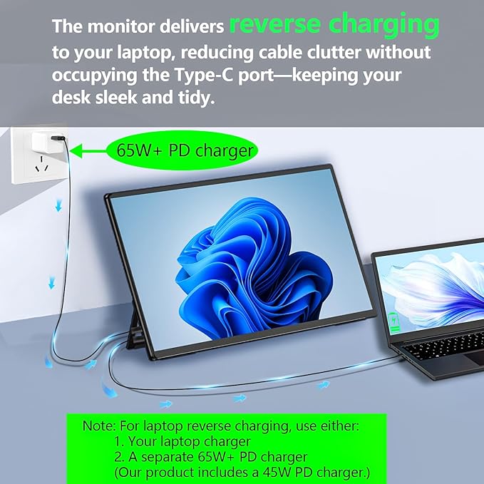 4K Large Portable Monitor 24“ Travel Monitor UHD 3840 * 2160 120% sRGB External Second Screen for Desktop Laptop Mini PC MacBook W/Stand VESA HDMI USB-C Gaming Display for PS5/Xbox (OS24-4K)