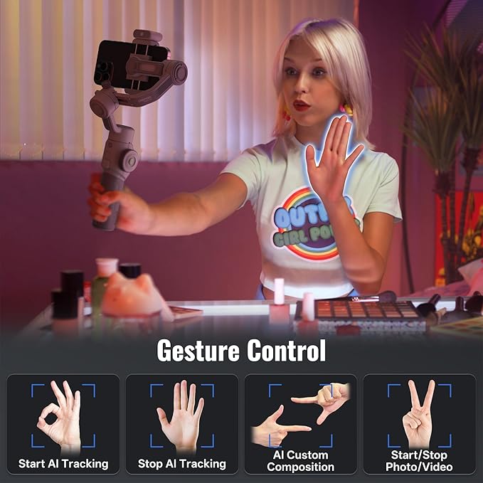 ZHIYUN CINEPEER Smooth 5E Combo Gimbal Stabilizer for iPhone, Android, Built-in Fill Light, Tripod, 3-Axis 300g Payload Phone Gimbal, Gesture Control, Vlogging Stabilizer for YouTube, TikTok