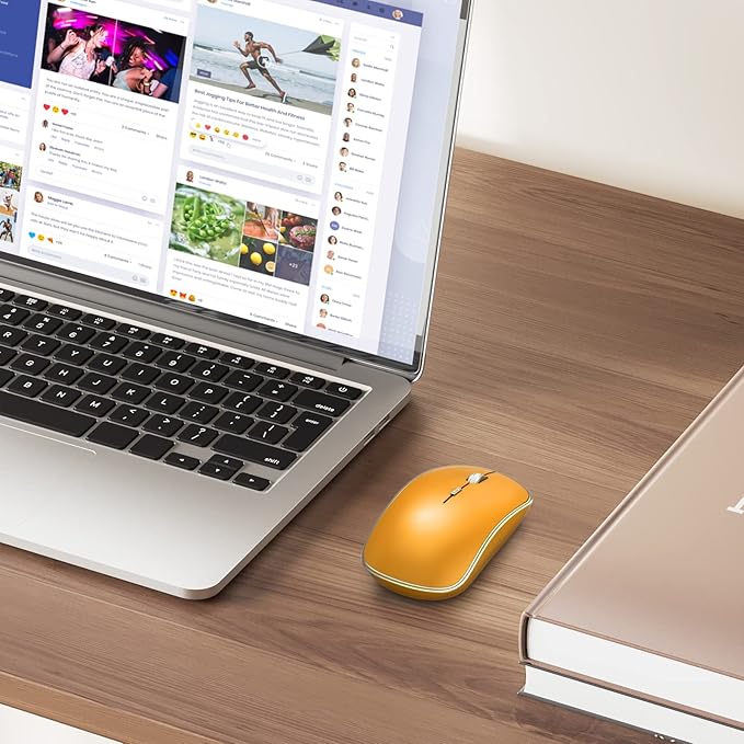 JOYACCESS J 2.4G Wireless Mouse, Soft Click, Silent Travel, 3200 DPI, 5 Adjustment Levels, for Laptop, Mac, PC, Notebook - Orange