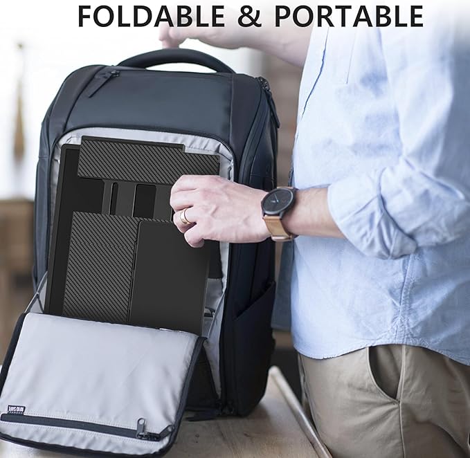 ZUMWALT Portable Laptop Screen Monitors Extender - 14" 1080P FHD Portable Monitors with Adjustable Stand for 13''-16.1'' Laptop, Plug and Play, Compatible with Wins/MacOS/Chrome/Android/PS5/Switch