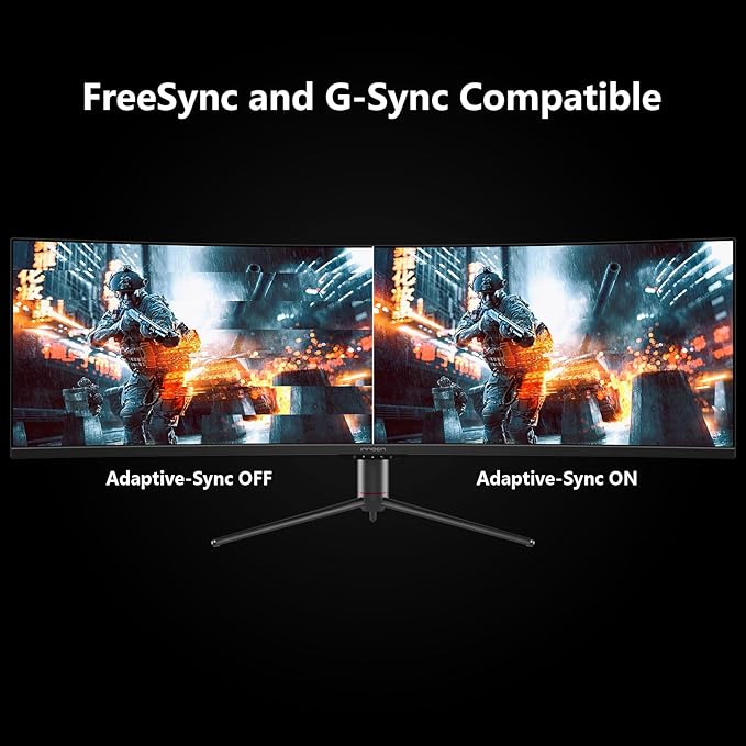 INNOCN 49" Curved Gaming Monitor 144Hz Ultrawide 32:9 WDFHD 3840 x 1080P, R1800, 99% sRGB, HDR400, USB Type C, DisplayPort, HDMI, Built-in Speakers, Height/Tilt Adjustable - 49C1G