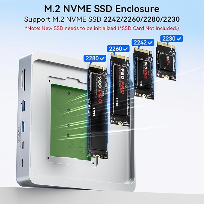 13-Port USB C Hub for iMac 24 inch 2021/2023/2024, iMac Accessories for iMac M1/M3/M4, iMac USB Hub with 5 USB-A & 2 USB-C 3.0 Ports, 4K@60Hz HDMI, 1Gbps Ethernet, SD/TF, M.2 NVME SSD (Not Included)