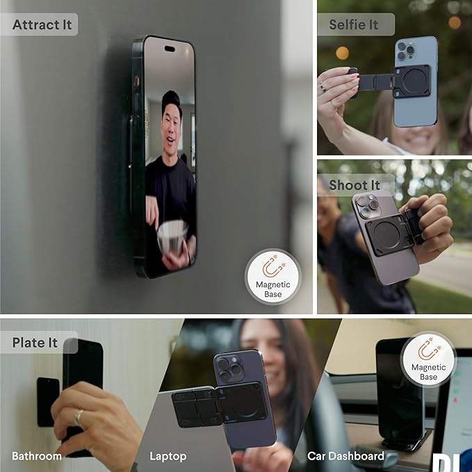 Kenu Stance+ 10-in-1 MagSafe Super Gadget, Magnetic Tripod Stand, Car Vent+Dash+CD Mount, Finger Holder, Airplane Mount, Selfie Stick, More