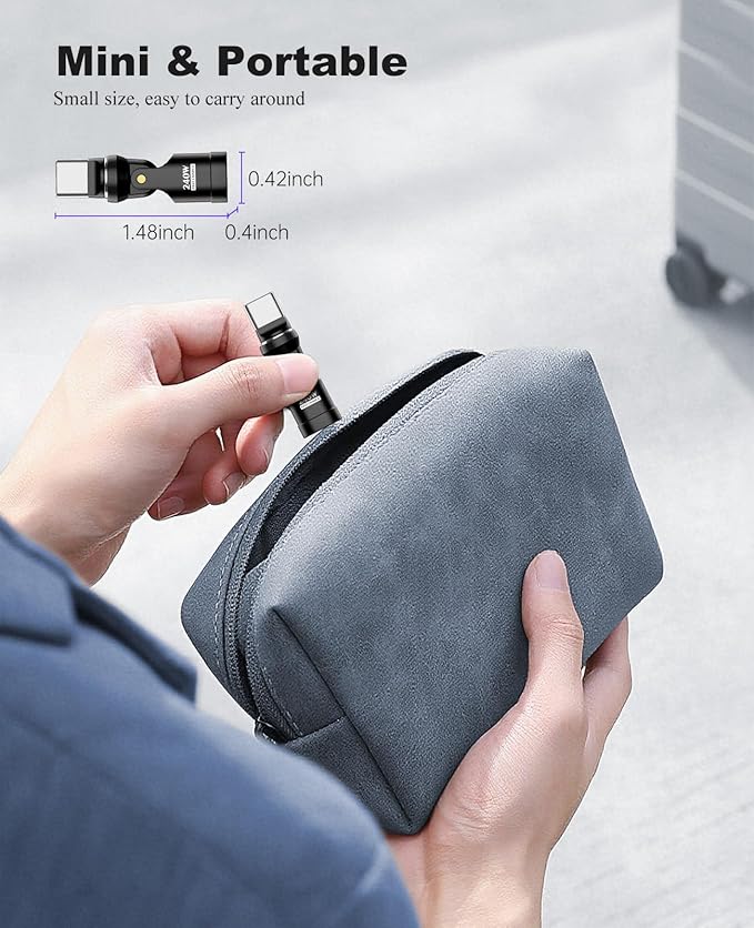 TiMOVO USB C Magnetic Adapter, (2 Pack) PD 240W Charging, Data Transfer, Right Angle C to C Adapter Extender for iPad/iPhone, Black