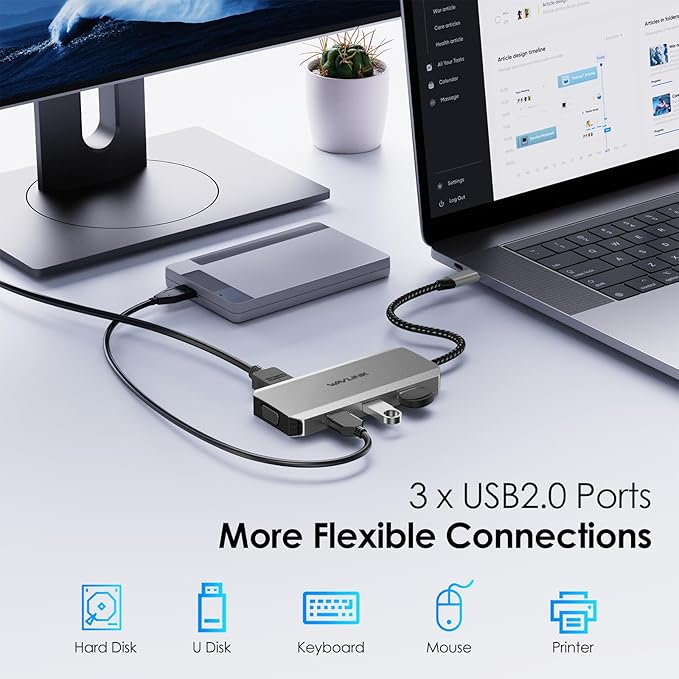 WAVLINK USB C Docking Station (Grey)