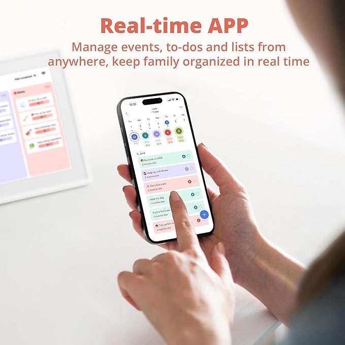 Digital Calendar Touch Screen 10 Inch, Electronic Calendar Chore Chart for Family Monthly/Weekly/Daily Planner, Smart Calendar for Home Organization, Desk Mount and APP Control