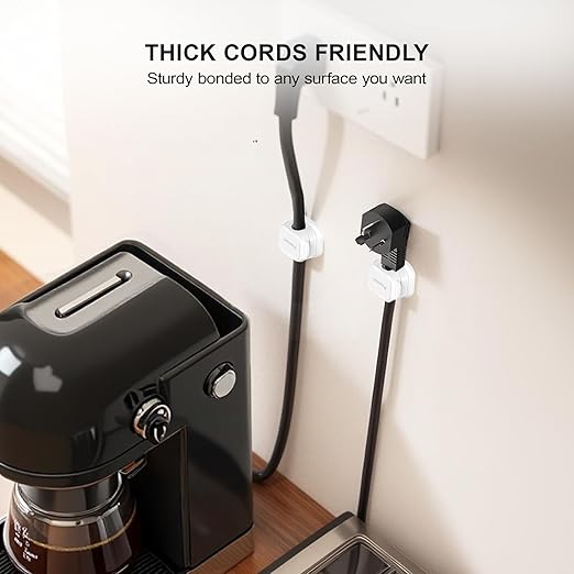 Picozon 12 Pack Magnetic Cable Clip Organizer Cord Holder, Picozon Adhesive Cable Management, Wire Phone USB Charger Cable Holder Keeper Organizer for Car, Office Home Desktop, Wall, Night Table