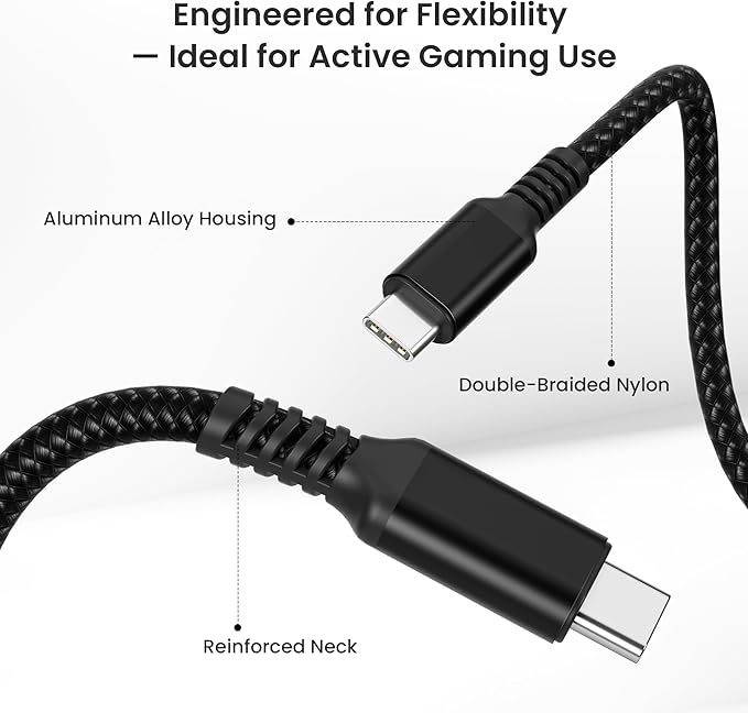 Elebase PS5 Slim Pro Controller Charger Cord 3.3/6.6/10ft 3Pack,PlayStation 5 DualSense Controller,USB C Fast Charging Cable for X Box Series X/S Switch 2,Elite Series 2