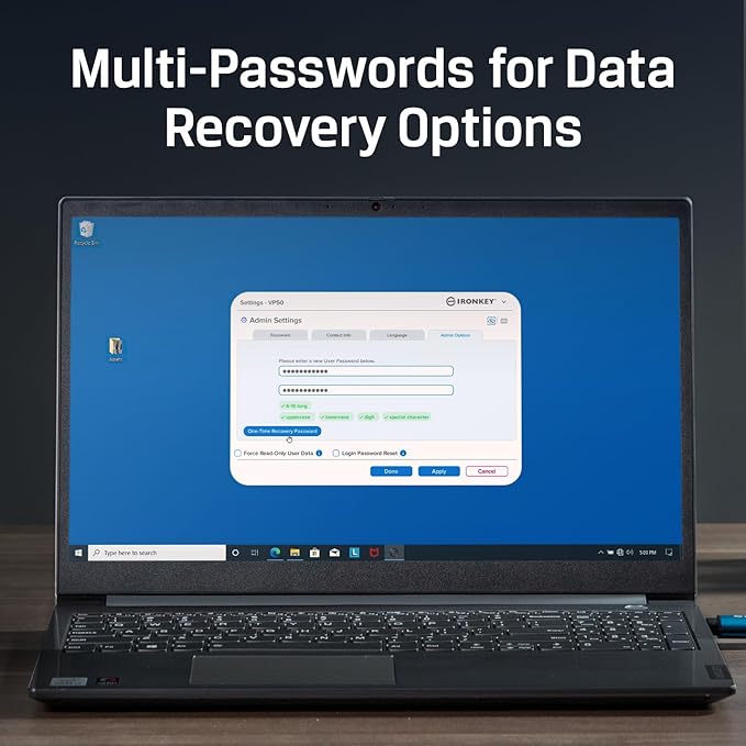Kingston Ironkey Vault Privacy 50 USB-C 512GB Encrypted Flash Drive | FIPS 197 Certified | XTS-AES 256-bit | BadUSB and Brute Force Protection | Mult-Password Option | IKVP50C/512GB