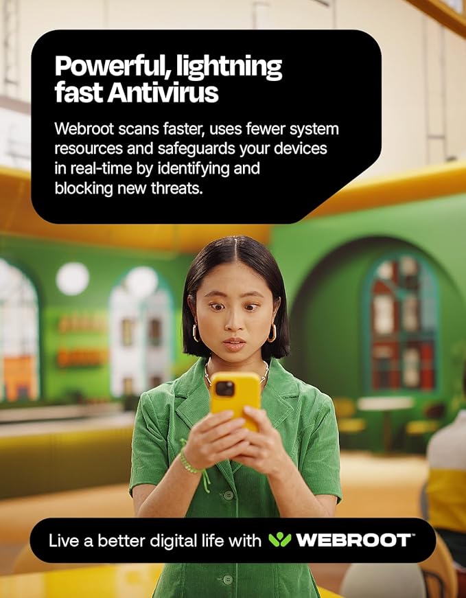 Webroot Internet Security Complete | Antivirus Software 2025 | 5 Device | 1 Year Keycard for PC/Mac/Chromebook/Android/IOS + Password Manager, Performance Optimizer and Cloud Backup | Packaged Version