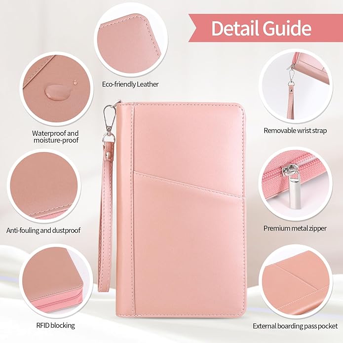 Leather Passport Holder Family, RFID Blocking Passport Wallet, Travel Essentials Premium Wallets