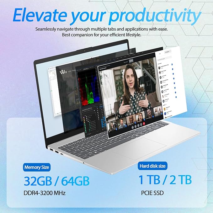 HP Flagship 15.6-inch Touchscreen Laptop Computer - AMD Ryzen 7 7730U • FHD Touch Anti Glare Display • for Business & Student • AI Copilot • WiFi 6 • HD Camera • Win 11 Pro (64GB RAM | 2TB SSD)