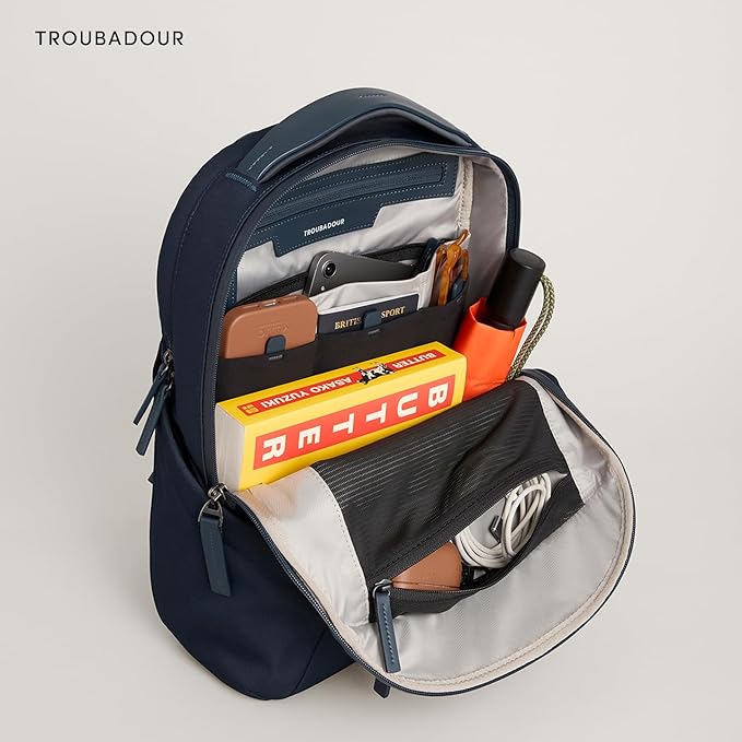 Troubadour Apex 4.0 Compact - 16L Premium Laptop Backpack - Ergonomic & Water Resistant - Designed for Work and Travel - Ink Blue