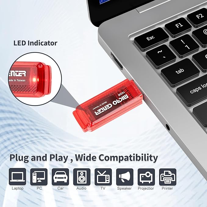 INLAND Micro Center SuperSpeed 10 Pack 16GB USB 3.0 Flash Drive Gum Size Memory Stick Thumb Drive Data Storage Jump Drive, 10X Faster Than USB 2.0 USB Drive (16G 10-Pack)