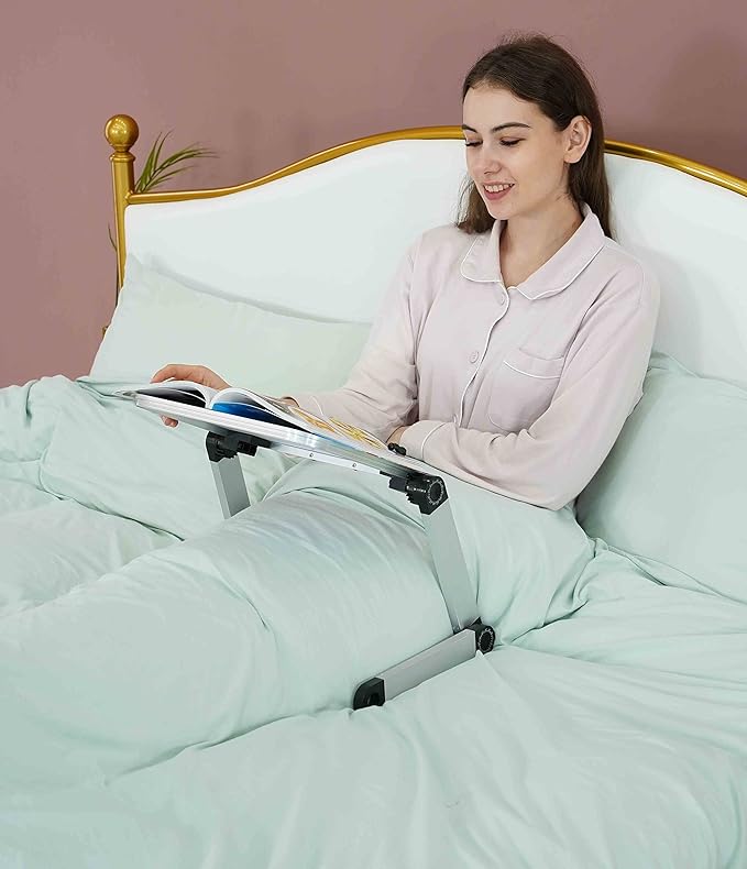 MNKXL Extra Large Book Stand Adjustable for Bed Sofa, Multifunctional Laptop Holder with Page Clips, Ergonomic Multi Heights Angles, Cooking Stands Heavy Textbook Portable, Black, 19.5 x 10 inches