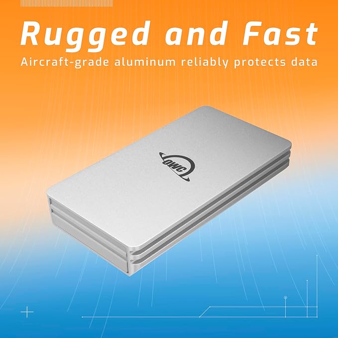 OWC 2TB Envoy Single Ultra Portable Aluminum Bus Powered 10G/s USB-C Thunderbolt Compatible External NVMe SSD Drive