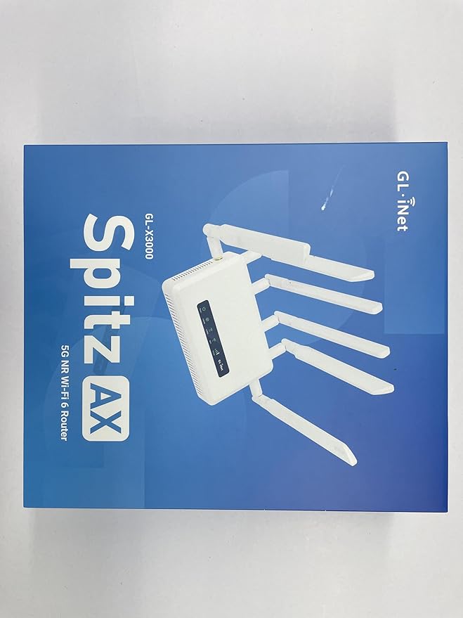 GL.iNet GL-X3000 (Spitz AX) Cellular Gateway 5G Router for House & RV, Wi-Fi 6, Detachable Antennas, Dual-SIM, T-Mobile & AT&T IoT Device Certified, Family/Rural Area/Road Trips