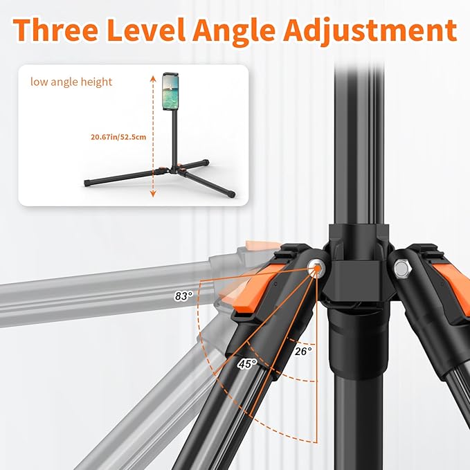 XXZU 72in Tablet Floor Stand Tripod,Tablet Stand Floor with 360° Ball Head,Height Adjustable Floor Stand Holder with Case,Tall Tripod for Phone/Music/Stream/Recording and All 4.7-13” Devices
