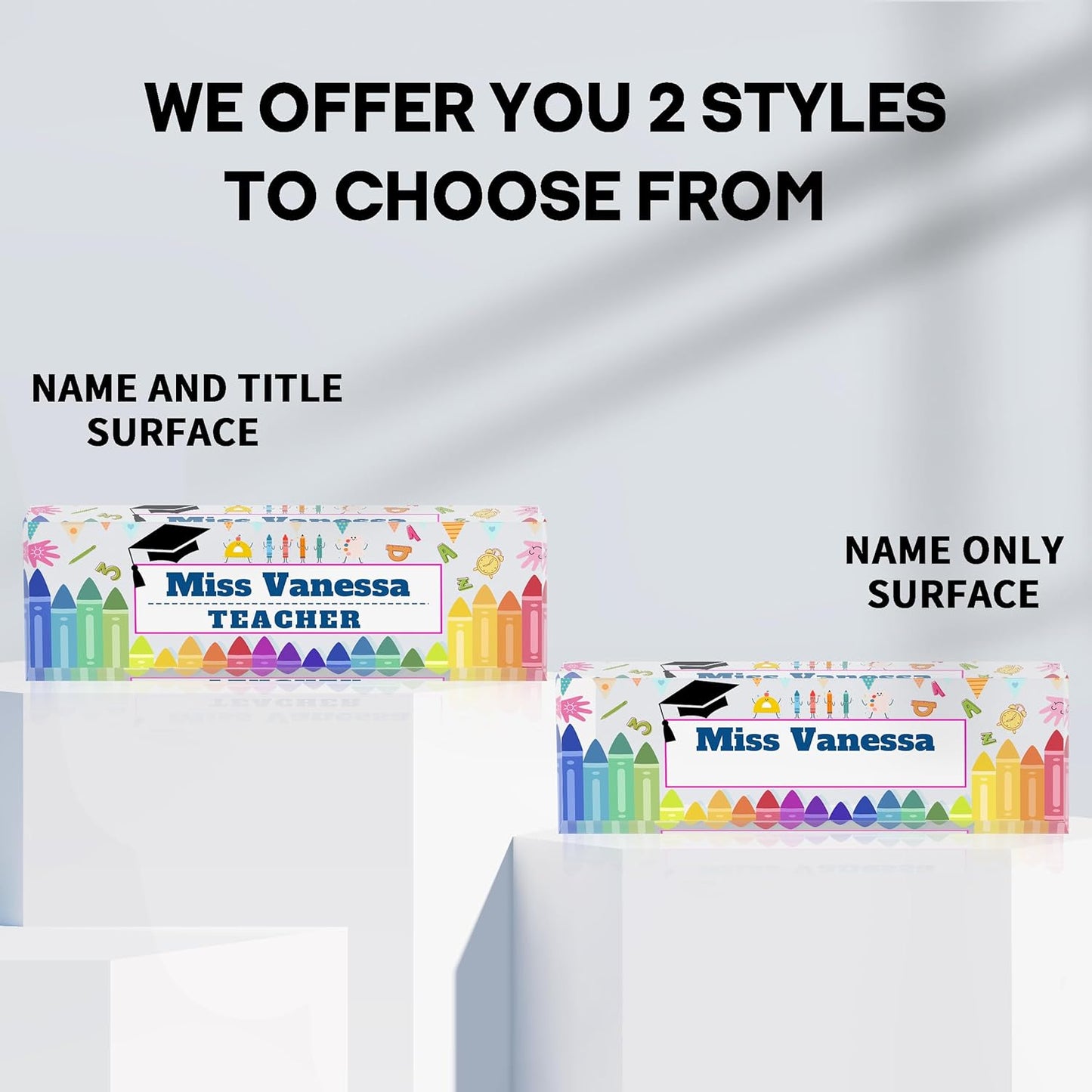 Teacher Name Plates for Desk, Acrylic Name Plate Personalized, Gifts for Teacher Boss Employee Appreciation Office Desk Decor (Kindergarten 1)