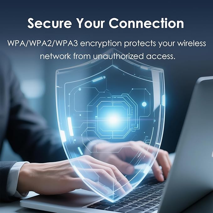 WAVLINK WiFi 6E USB Adapter for Desktop PC, AX5400 WiFi Adapter Triple Band Wireless Network Adapter with 2.4GHz/5GHz/6GHz High Gain Antennas, MU-MIMO, OFDMA, WPA3, Supports Windows 10/11 Only