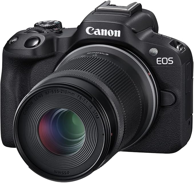 Canon EOS R50 Mirrorless Camera with RF-S18-45mm F4.5-6.3 is STM & RF-S55-210mm F5-7.1 is STM Lenses, 24.2 Megapixel CMOS (APS-C) Sensor, 4K Video, Content Creator Vlogging Camera, RF Mount, Black