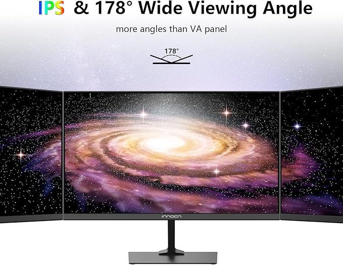 INNOCN 24 Inch 1920 x 1080p 100Hz IPS PC Monitor, USB Type C, HDMI, DisplayPort Connectivity, FHD Computer Monitor Eye Care, VESA Mountable, Thin Daily Home and Office Monitor - Black