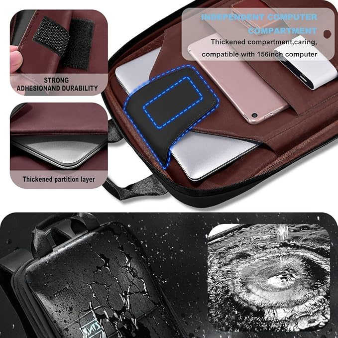 ZINZ Slim & Expandable Laptop Backpack 15.6 16 17 inch Travel Business Backpack Water-Resistant Daypack for Men and Women，Black