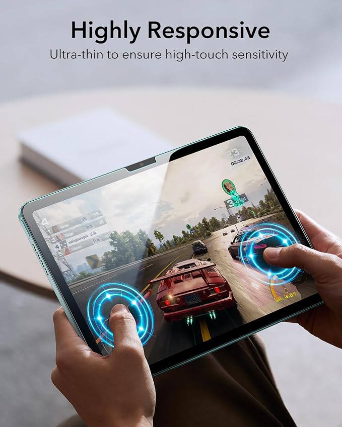 ESR 2 Pack Screen Protector for iPad Air 13 Inch M3/M2 2025/2024 (7th/6th Generation), 9H Tempered Glass Film with UltraFit Tray, Apple Pencil Support, Scratch Resistant, HD Clarity, Bubble Free