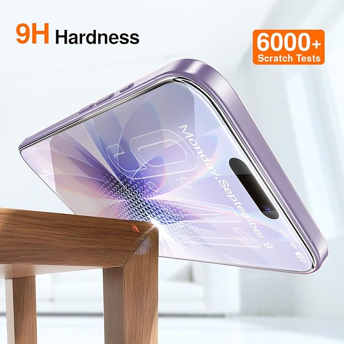 SMARTDEVIL 2 Pack Screen Protector for iPhone 17, 9H Hardness Military Grade Shatterproof HD Tempered Glass, Easy to Install, Bubble-Free and-Dust-Free Box