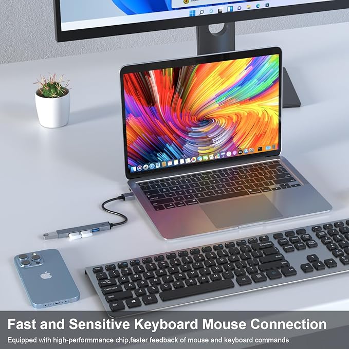 TOTU USB Hub, USB Multiport Adapter, 4-Port USB 3.0 Hub, Ultra-Slim Multi USB Splitter for Laptop, Xbox, Flash Drive, Console, HDD, Printer, Camera, Keyborad, Mouse, and etc.