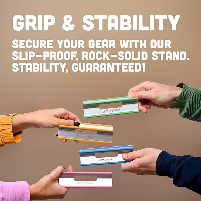 Steepy Adjustable Laptop Stand - 3 Heights, Portable & Compact - Laptop Riser for Desk & Home - Adjustable Height