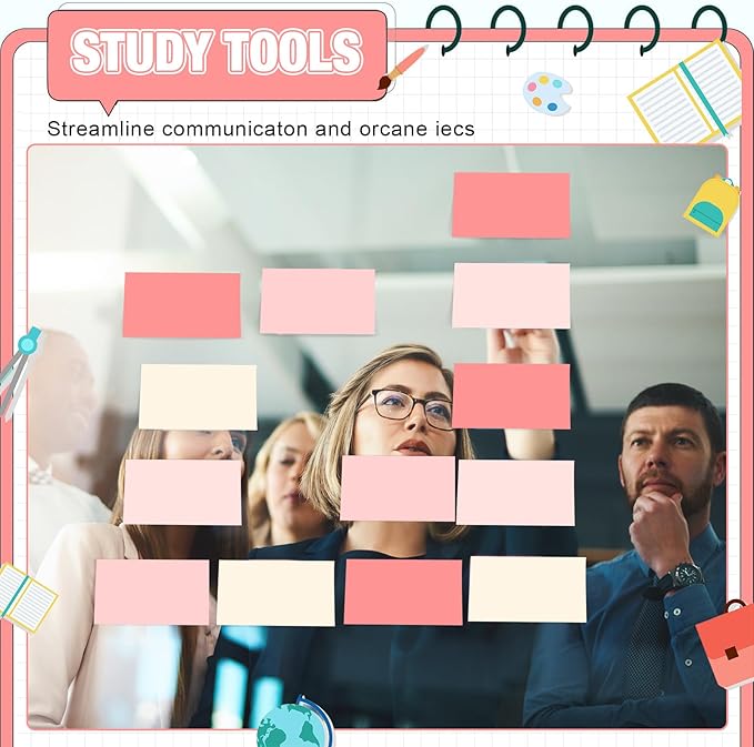 Fainne 8 Pack Sticky Notes Bulk Back to School Supplies Self Stick Note Pads Paper Memo for Office First Day of School Student Teacher Essentials (3x5inch,Light Color)