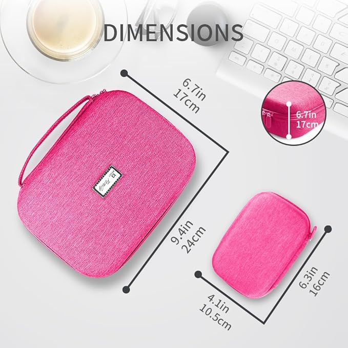 Electronics Organizer Travel Case Waterproof,Multi-Function Cable Storage Bag for Charger Phone Earphone USB Cables,Portable Wire Organizer Pouch for Travel Accessories,Red