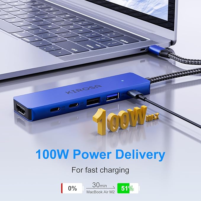 USB C to HDMI Adapter: 9 in 1 USB C Hub Multiport Adapter for MacBook Air/Pro - USB C to 4K HDMI Hub Dongle with 100W PD USB3.0 - Portable USBC Hub Compatible with Laptops and Other Type C Devices