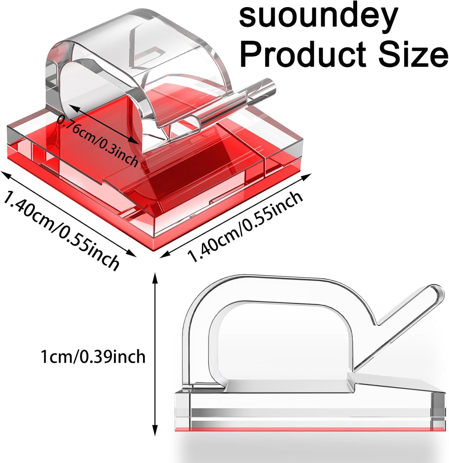 200 Pcs Cable Clips, Adhesive Cable Organizer Cord Holder Wire Clip Wire Management Self Adhesive Hooks Wire Holder for Office, Home(Transparent, 200PCS)