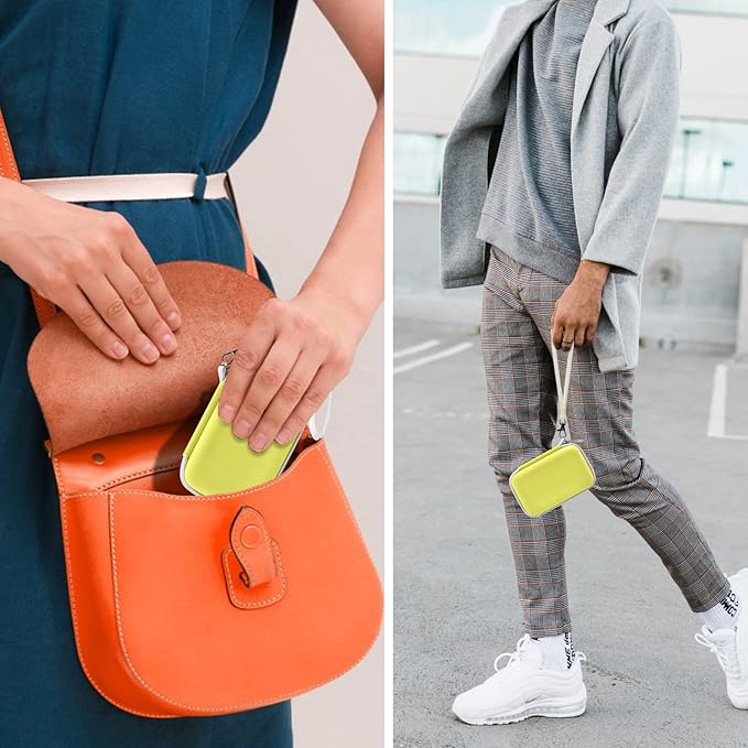 Travel Case for UCOMX for Nano/for Iseyyox/for LISEN/for RTOPS 3 in 1 Wireless Charger, Foldable Magnetic Charging Station Storage Holder Bag for Fast Charge Pad Cable and Adapter, Yellow-Box Only