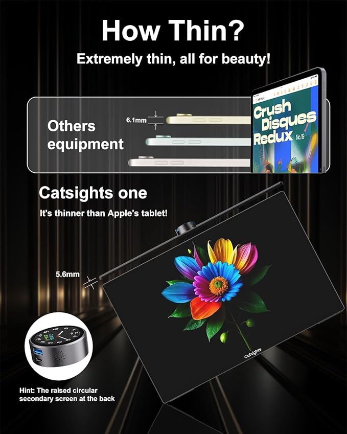 Portable Touchscreen Monitor for Mac, 13.3inch 2.5K 350nit 227 PPI Ultra-Thin Touch Screen Monitor, USB-C Plug & Play Travel Screen for Windows/Android/Switch (Including Stylus)