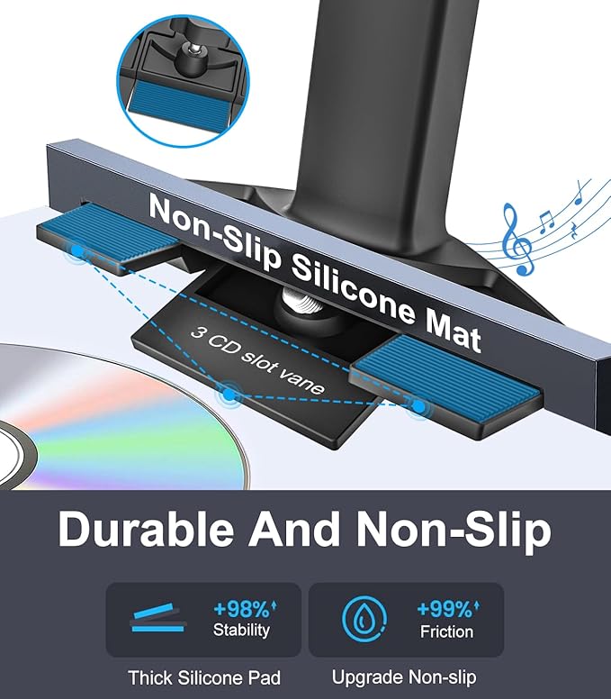 GDZN Adjustable CD Slot Car Phone Mount, [One Button Release] Ultra Sturdy CD Player Phone Holder, Hands-Free Car CD Phone Stand for iPhone 15 Pro Max 14 13 12, Galaxy S24 Ultra 23 22 All 4-7" Phones