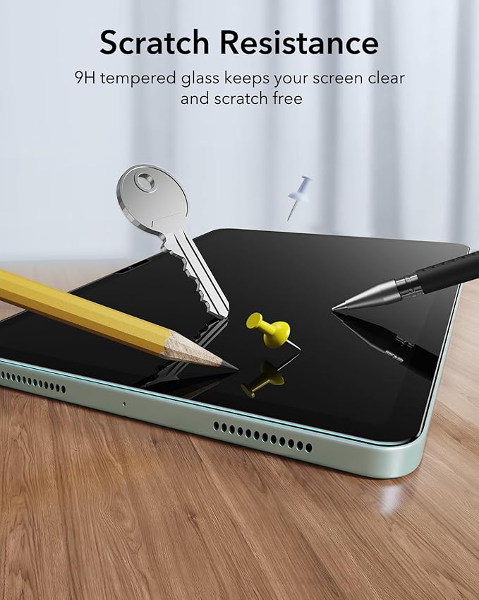 ESR 2 Pack Screen Protector for iPad Air 13 Inch M3/M2 2025/2024 (7th/6th Generation), 9H Tempered Glass Film with UltraFit Tray, Apple Pencil Support, Scratch Resistant, HD Clarity, Bubble Free