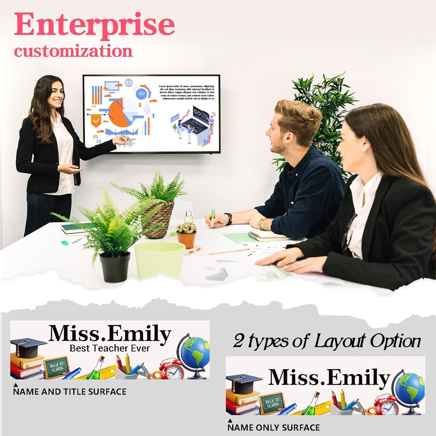 Personalized Name Plate for Desk - Custom Engraved Name Plates for Teacher -Teachers Day Gifts- Best Teacher Ever Teacher Appreciation Gifts- Acrylic Office Decor