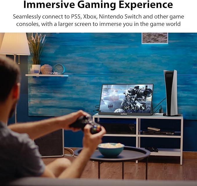 InnoView Portable Monitor 18.5 inch 100HZ 120% sRGB, 1080P FHD IPS Large Portable Monitors for Laptop USB C HDMI HDR Travel Monitor with Kickstand Mac PC Xbox PS4/5 Switch