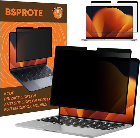 Removable Privacy Screen for Macbook Pro 13 Inch (2016-2022, M1, M2) & Macbook Air 13 Inch (2018-2021, M1 & Not for M2/M3/M4 Chip), Anti-Spy Blue Light Blocking Filter for Mac 13''