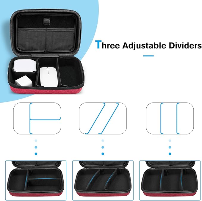 ProCase Hard Travel Electronic Organizer Case for MacBook Power Adapter Chargers Cables Power Bank Apple Magic Mouse Apple Pencil USB Flash Disk SD Card Small Portable Accessories Bag